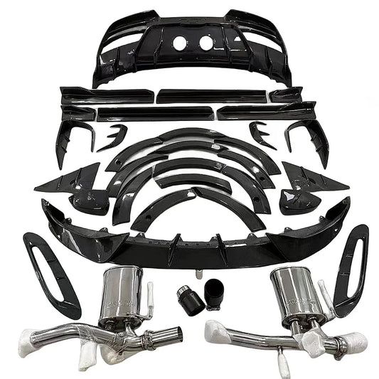 For Aston Martin DBX Dry Carbon Fiber Aerodynamic Kit like MSY Style Wide Body Front and Rear Lip Side Skirts Canard Spoiler