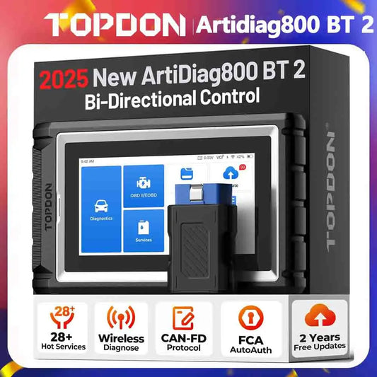 TOPDON Artidiag800 BT 2 OBDII Scanner All System Auto Diagnostic Scan Tool Bi-Directional Control Active Tes 28+ Reset Service