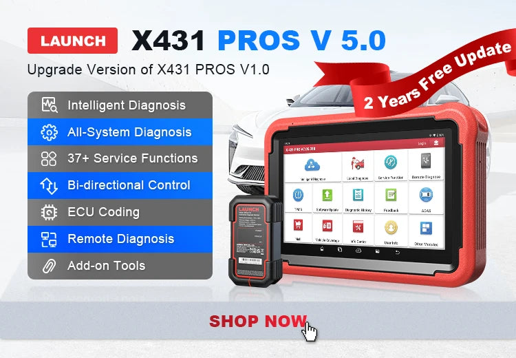 LAUNCH X431 PROS V 5.0 Diagnostic Tools OBD2 Car Scanner PRO V All System Diagnostic Automotive Tool ECU Coding 2024 New Version