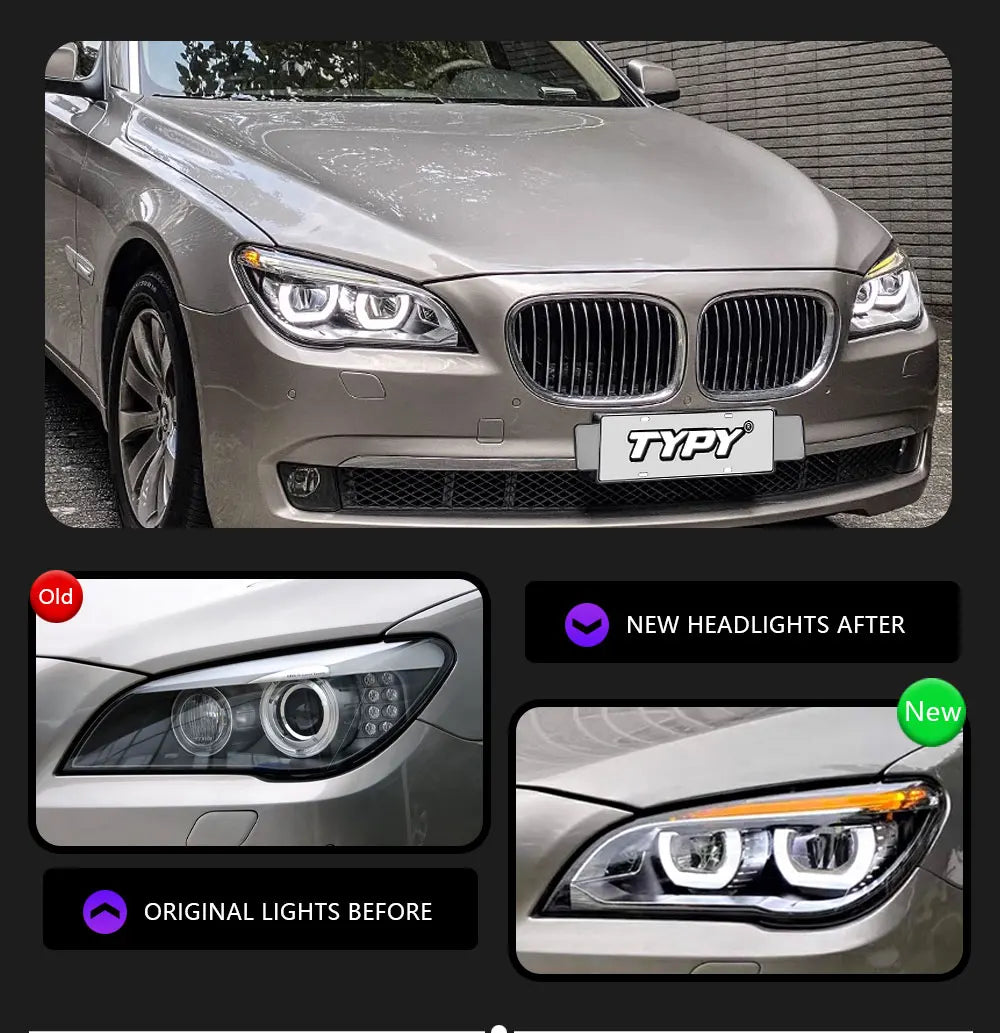 Car Headlights For BMW 7 Series F01 F02 2009-2014 LED Car Lamps Daytime Running Lights Dynamic Turn Signals Car Accessories