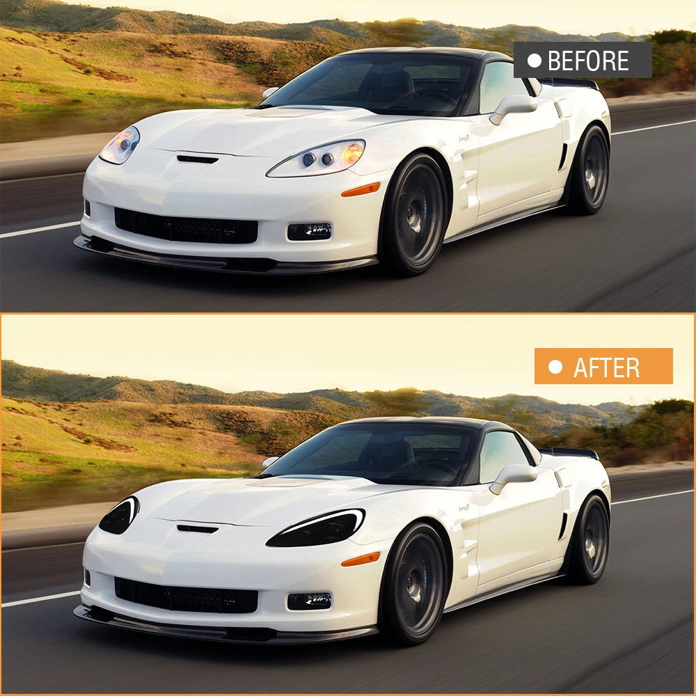 TT-ABC Modified LED Headlight For Chevrolet Corvette C6 2005-2013 Head Lamp With Porsche Design Sequential Turn Signal Assembly