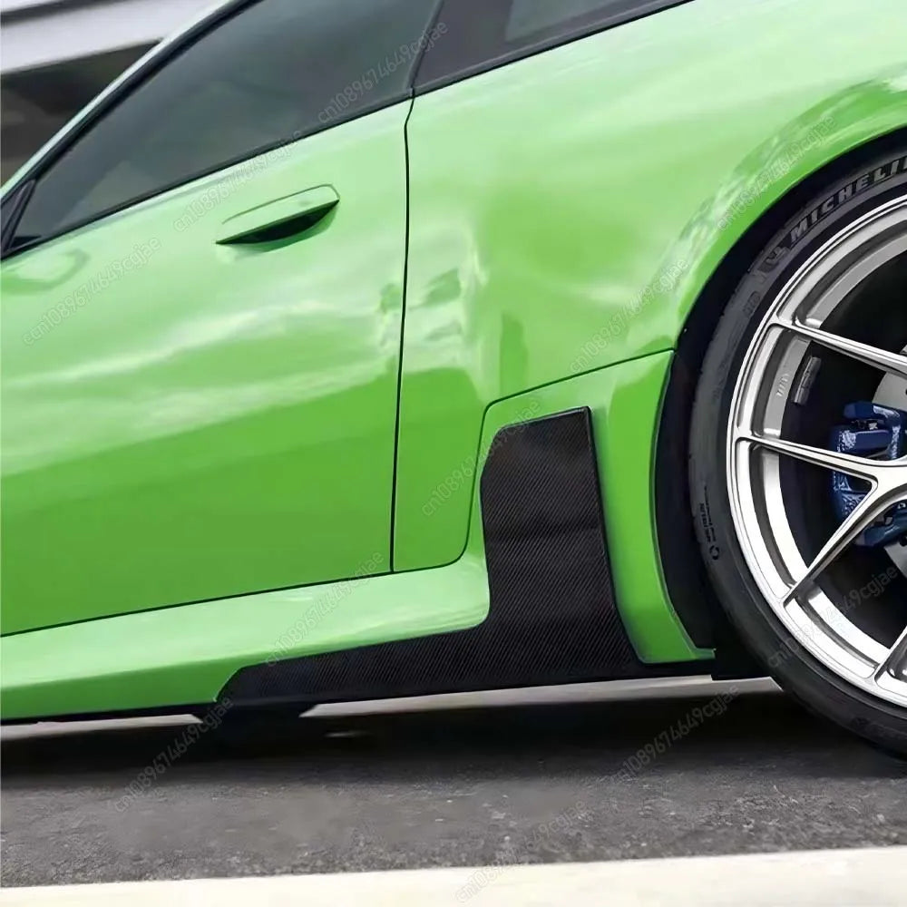 For BMW M2 G87 2023-2024 ABS Body Kits Black MP Style Car Side Skirts Lip Flaps Extension Rocker Splitters Diffuser Winglet Wing