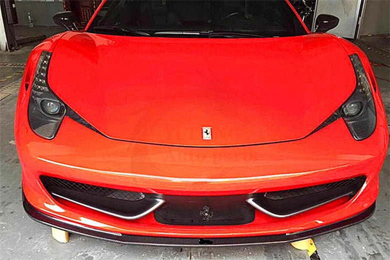 V Style Carbon Fiber Front Lip Front bumper spoiler for Ferrari 458 Italy spider Body Kit