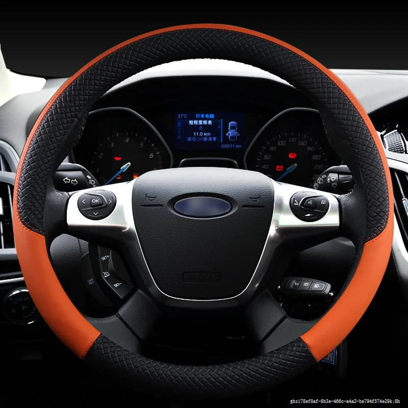 Color Name: Blue - PU Leather Car Steering Wheel Cover for Ford Focus MK1 MK2 MK3 Car Steering Wheel Glove Cover Auto Interior Accessories Styling - Premium Interior Accessories from NoEnName_Null - Just $24.99! Shop now at Rapidvehicles