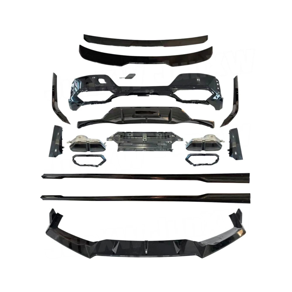 ABS Body Kits Three section Front Lip Rear Lip Top Wing Tail Wing Side Skirt Black Throat for BMW 7 Series G70 Sport 2023+