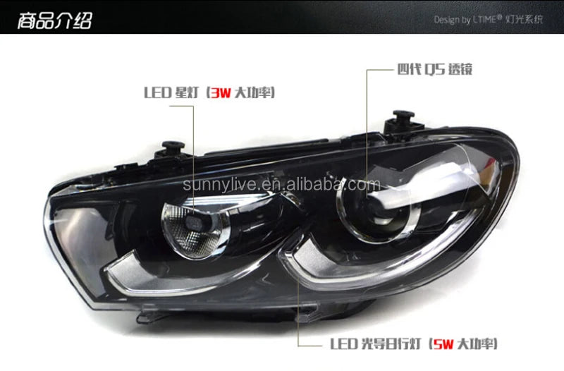 LED Head Lamp For VOLKSWAGEN Scirocco 2008 To 2015 For 1.4 Version