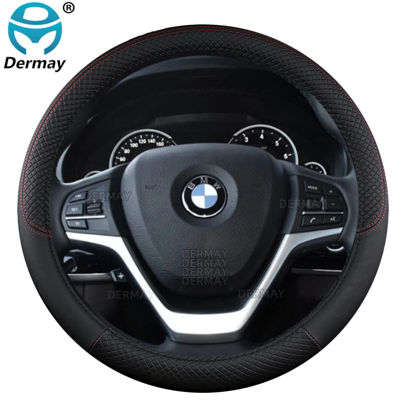 Color Name: Blue - 9 Color Sport Auto Steering Wheel Covers Anti-Slip Leather Car Steering-wheel Cover Car-styling Anti-catch Holder Protor - Premium Interior Accessories from DERMAY - Just $13.99! Shop now at Rapidvehicles