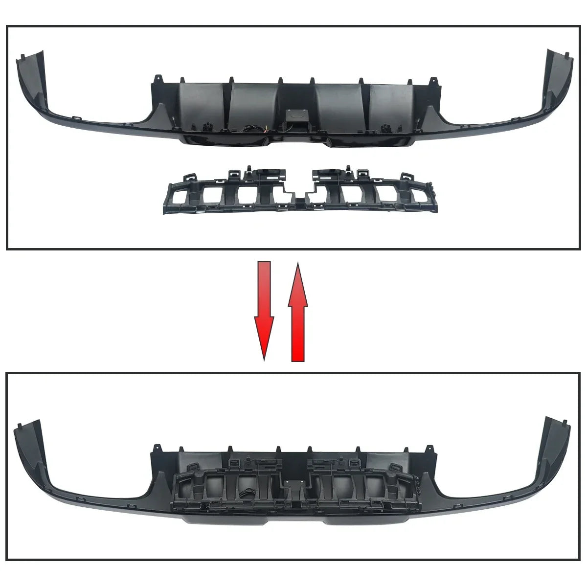 MagicKit Rear Diffuser Quad Mufflers For Benz C205 Sport Coupe C43 C63 AMG 2015-2018