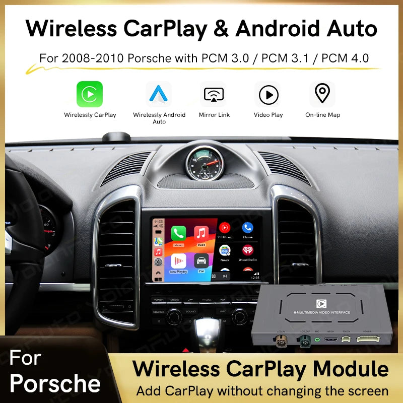 Wireless Carplay Module Wired Android Auto Retrofit kit Decoder for Porsche PCM 3.0/3.1/4.0 For Panamera Cayenne Cayman Macan