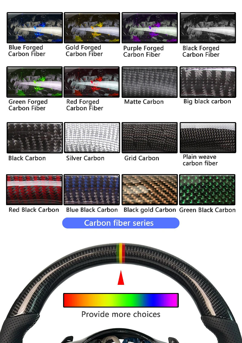 Carbon Fiber Custom Smart LED RPM Racing Steering Wheel for Dodge/Challenger Hellcat Charger Challenger