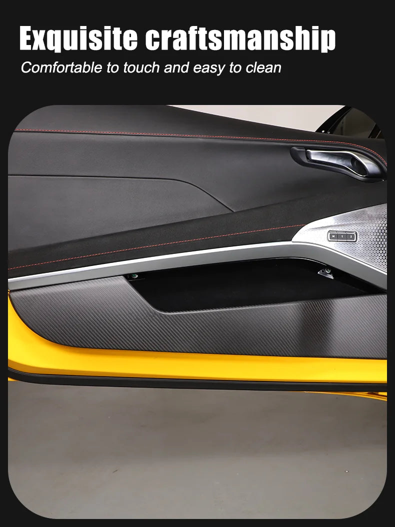 Real Carbon Fiber For Lotus Emira 2021-2023 Car Inner Door Anti Kick Panel Protector Cover Decorative Sticker Car Accessories