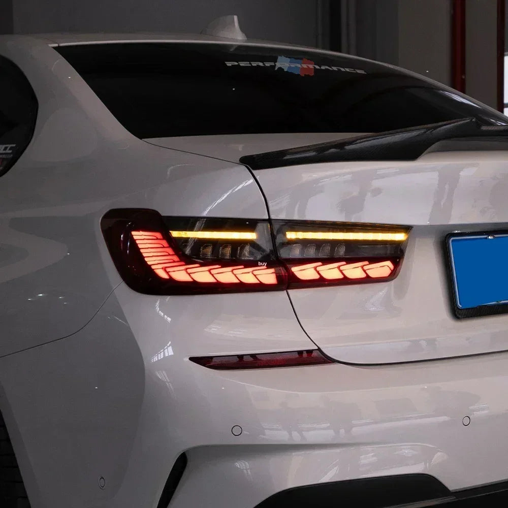 Car Taillights For BMW 3 Series G20 G28 320i 325i 330i 2020-2024 Upgrade LED Dynamic Dragon Scale Taillight Accessories Assembly