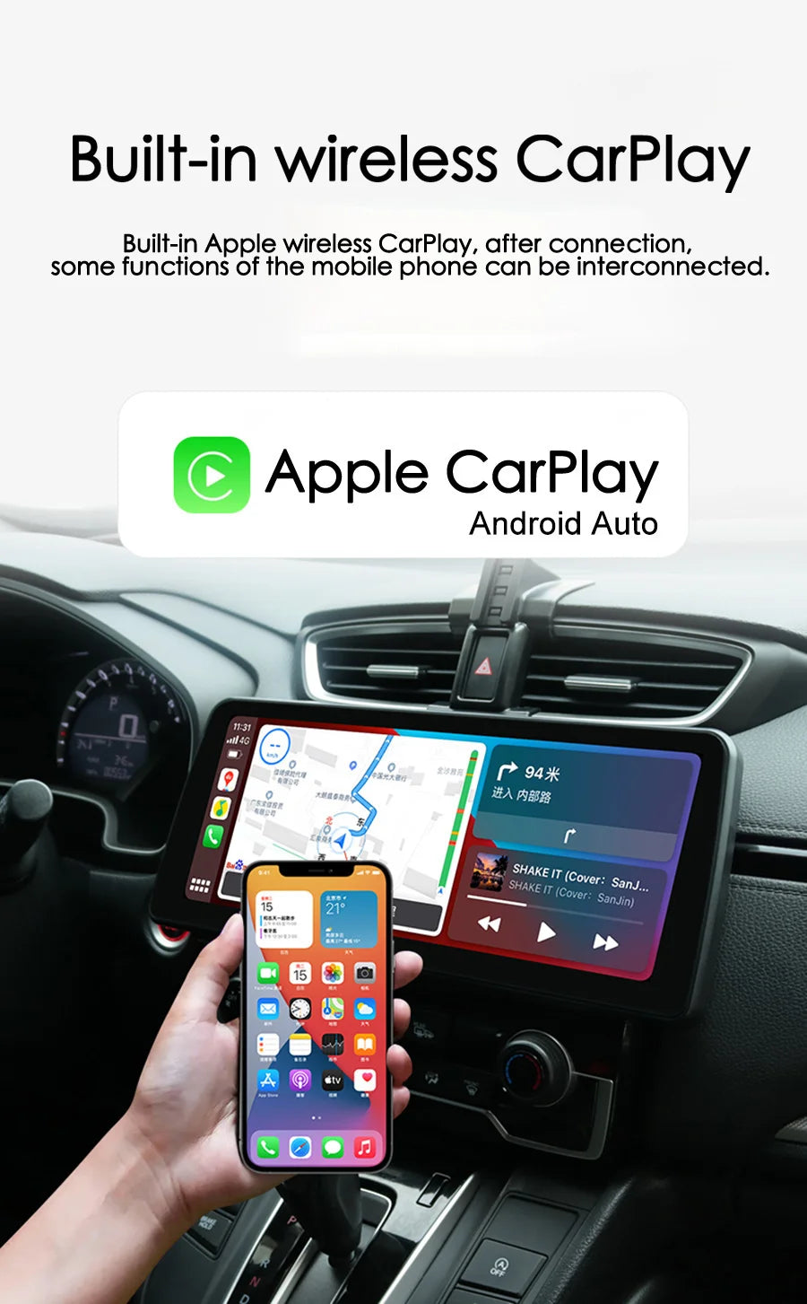 13.3'' Android 14 2K Screen For Honda Accord 2018 2019 2020 Stereo GPS Car Multimedia Video Player Navigation Carplay Head Unit