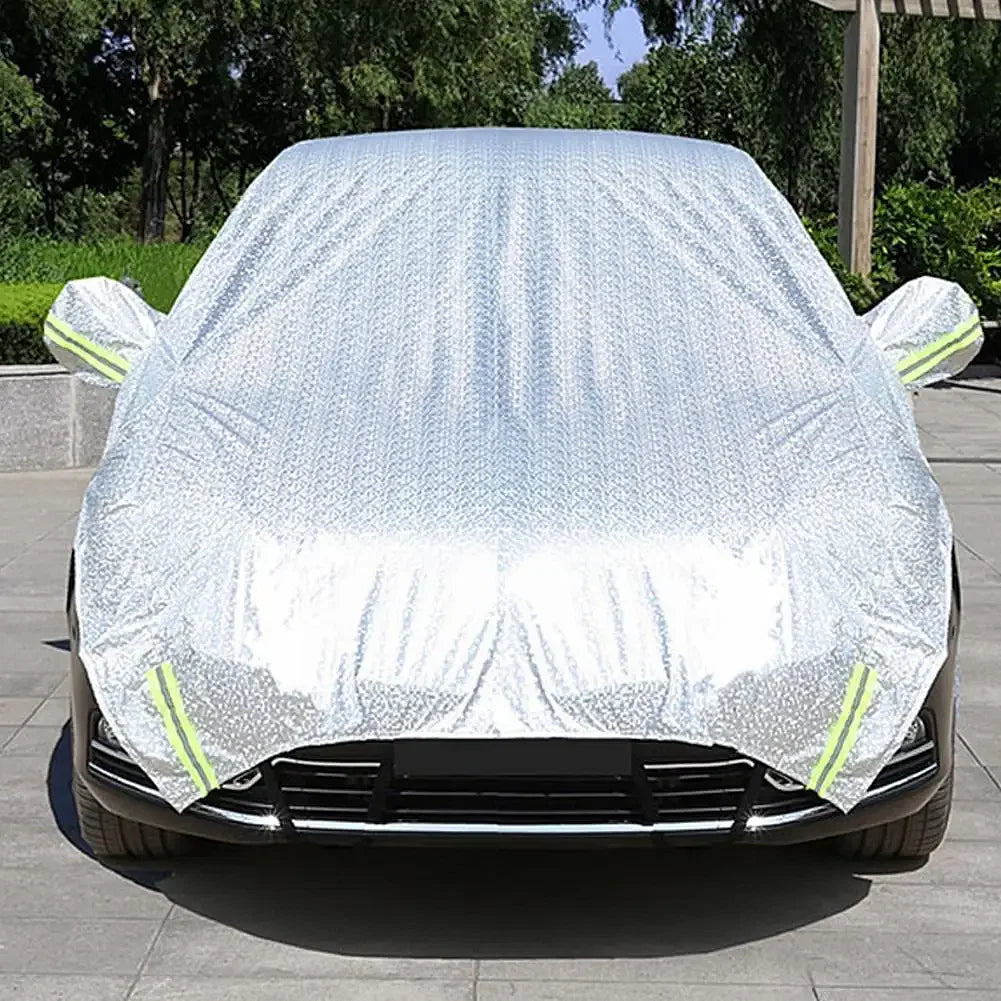 Color Name: GRAY, Ships From: CHINA - Universal Half Car Cover Shade Cover Outdoor Reflection Aluminum Film Waterproof Auto Cover For Sedan Hatchback Suv E2p5 - Premium Exterior Accessories from NoEnName_Null - Just $42.70! Shop now at Rapidvehicles