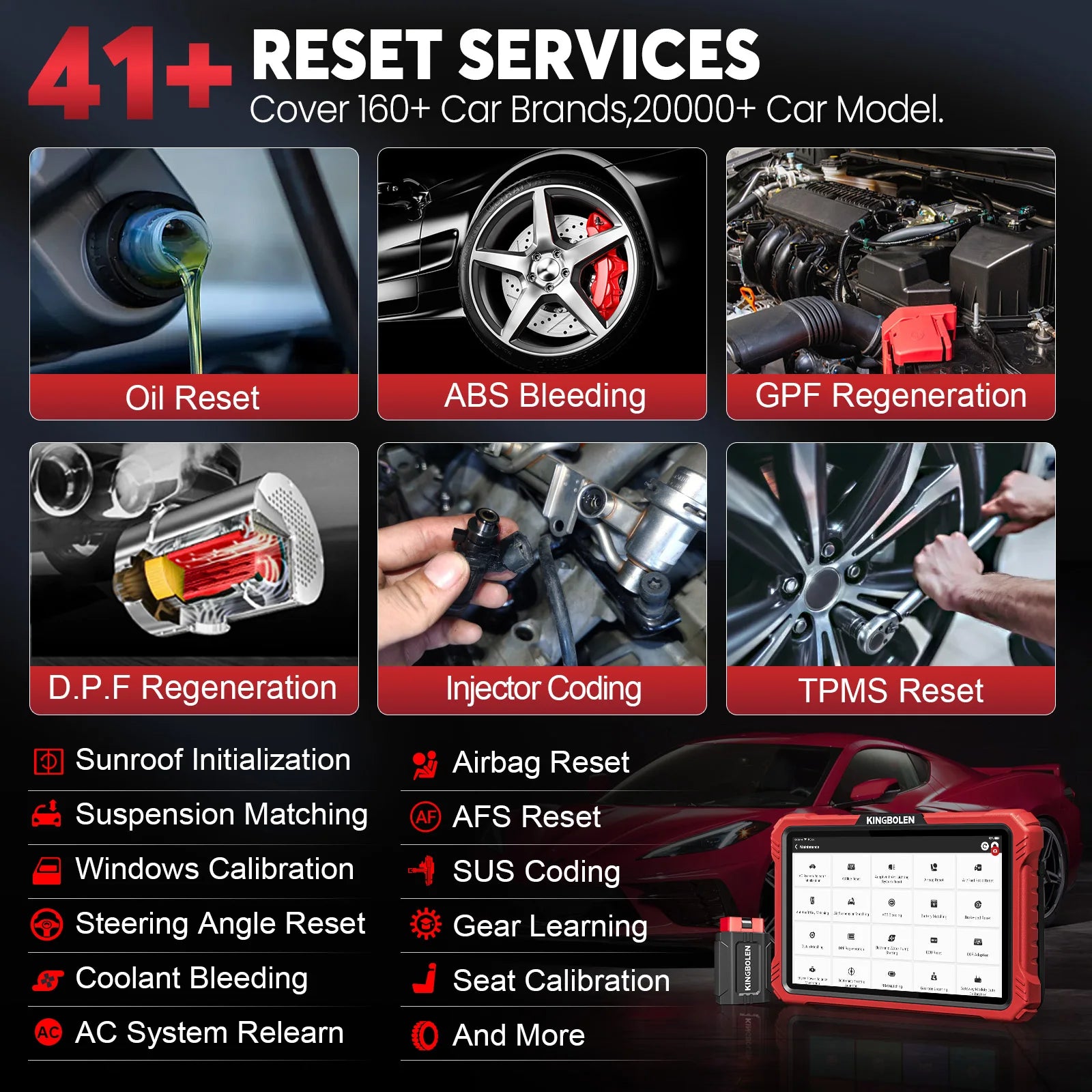 2025 KINGBOLEN K10 Pro Bi-Directional Scanner Full Systems Diagnostic Scan Tool, 40 Reset ECU Coding,AutoAuth for FCA SGW