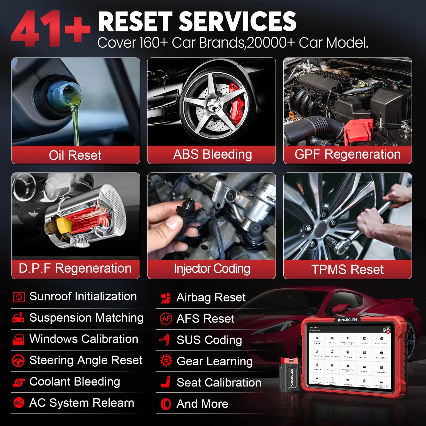 2025 KINGBOLEN K10 Pro Bi-Directional Scanner Full Systems Diagnostic Scan Tool, 40 Reset ECU Coding,AutoAuth for FCA SGW