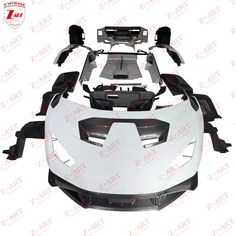 Z-ART STO Dry Carbon Fiber Body Kit For Lamborghini Huracan LP580 LP610 Prepreg Carbon Fiber Wind Spoiler Kit For Huracan EVO