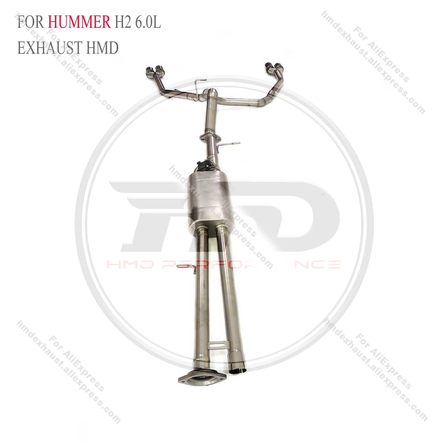 HMD Hot sale Stainless Steel Exhaust System Performance Catback for Hummer H2 6.0L Muffler With Valve