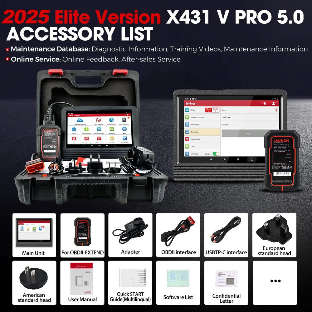 Launch X431 PRO V5.0 Car Diagnostic Tools ECU Online Coding Active Test Car Diagnostic Tools CAN FD 36 Resets Car Auto scanner