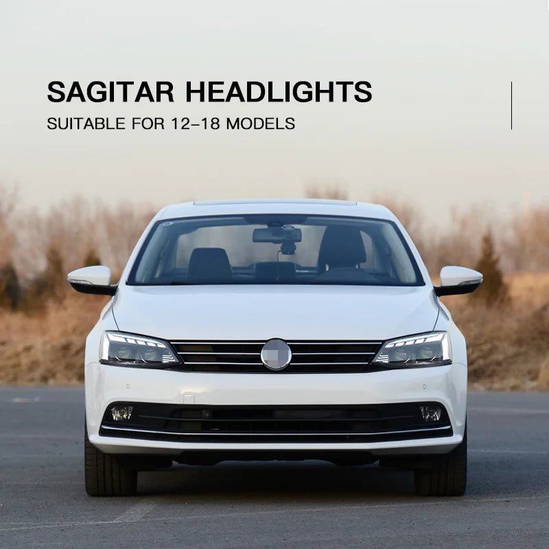 Car LED Headlight Light Assemblies For Volkswagen Sagitar 2012-2018 Auto Fog DRL Brake Turn Signal Lamp Plug and Play