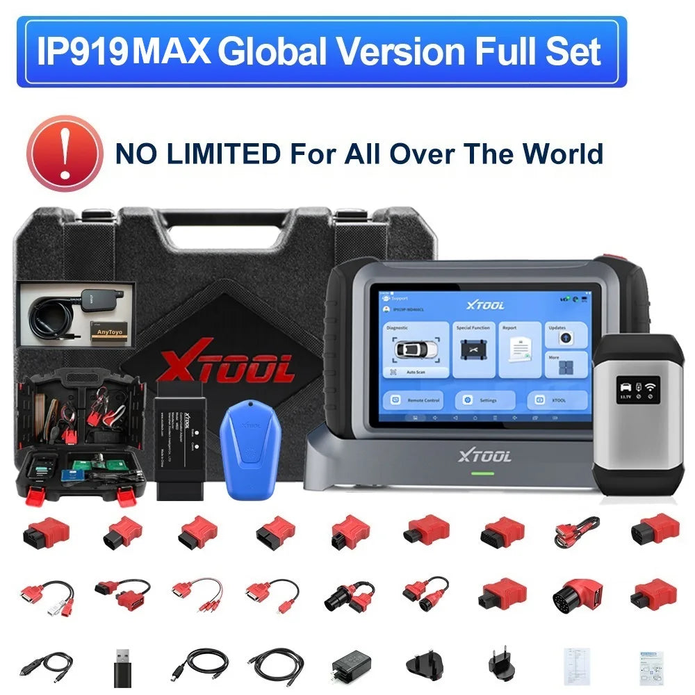 XTOOL InPlus IP919 MAX Bluetooth Car Diagnostic Tools ECU Programming J2534 Bi-directional 42+ Resets Scanner With Topology FCA