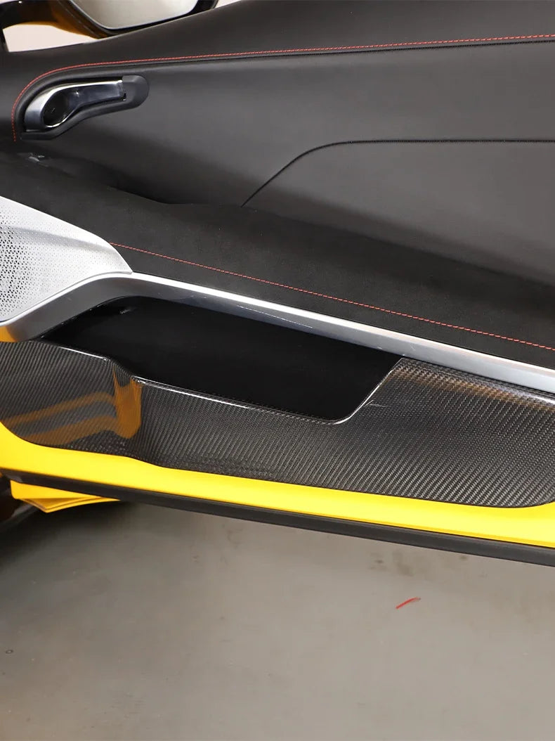 Real Carbon Fiber For Lotus Emira 2021-2023 Car Inner Door Anti Kick Panel Protector Cover Decorative Sticker Car Accessories