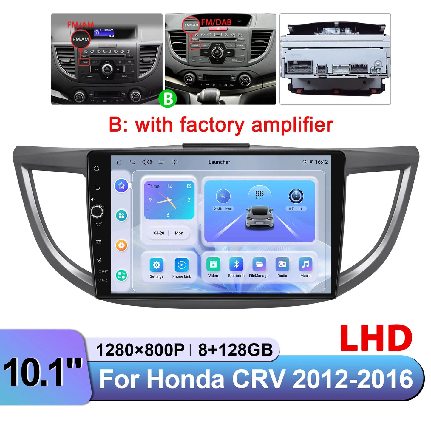 JOYING 10.1"Android 13.0 Car Stereo Radio Multimedia Playere Head Unit With Apple Carplay Android Auto For Honda CRV 2012-2016
