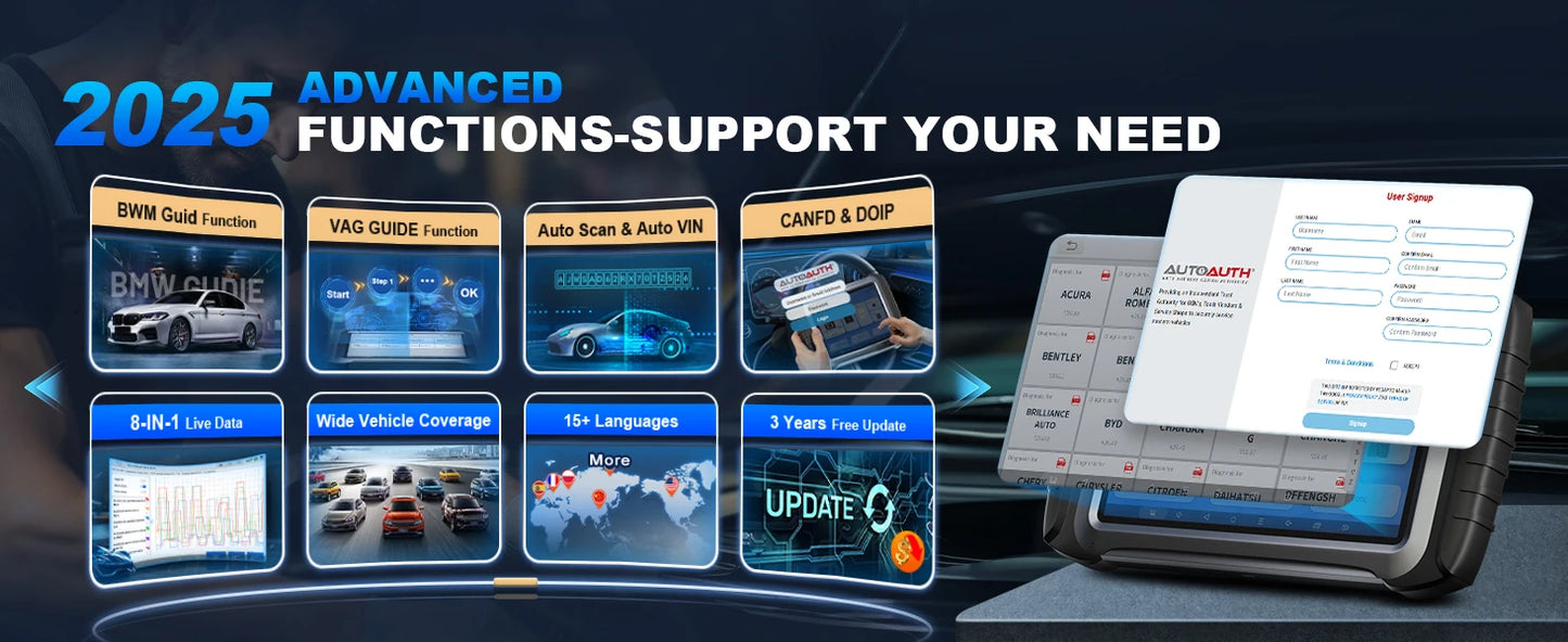 XTOOL InPlus IP919 MAX Bluetooth Car Diagnostic Tools ECU Programming J2534 Bi-directional 42+ Resets Scanner With Topology FCA