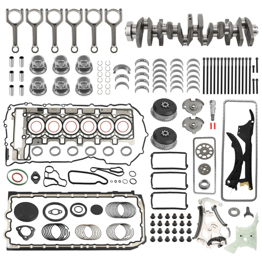 N55 3.0L Engine Overhaul Rebuild Kit w/ Crankshaft & ConRod & Timing Set For BMW