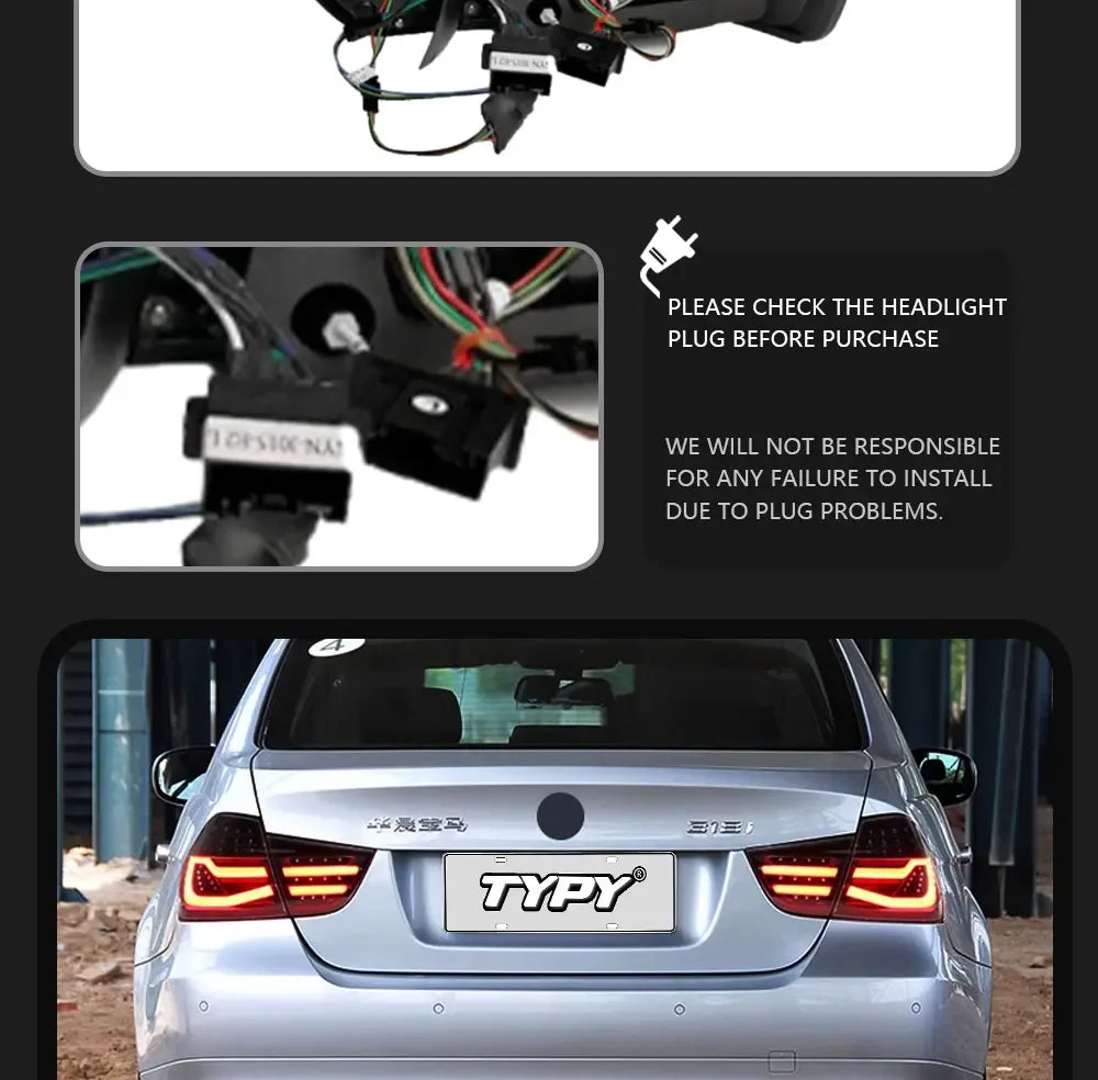TYPY Car Lights For BMW 3 Series E90 Taillights 2009-2012 LED Projetor Tail Lamp Daytime Running Light Automotive Accessories
