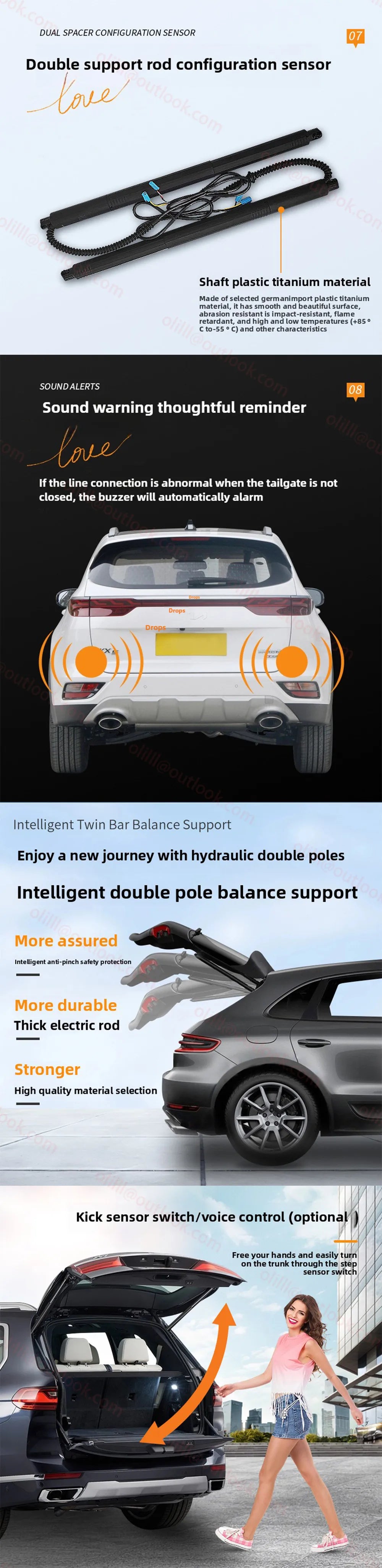 For Maserati Levant automatic trunk, Power Tailgate automatic door modification and upgrade of automotive parts