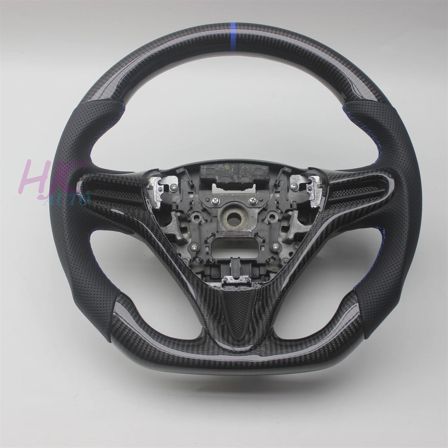 For Honda Civic 2006-2011 8TH GEN 8 Real Carbon Fiber Leather Steering Wheel