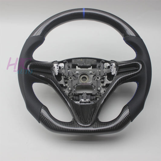 For Honda Civic 2006-2011 8TH GEN 8 Real Carbon Fiber Leather Steering Wheel