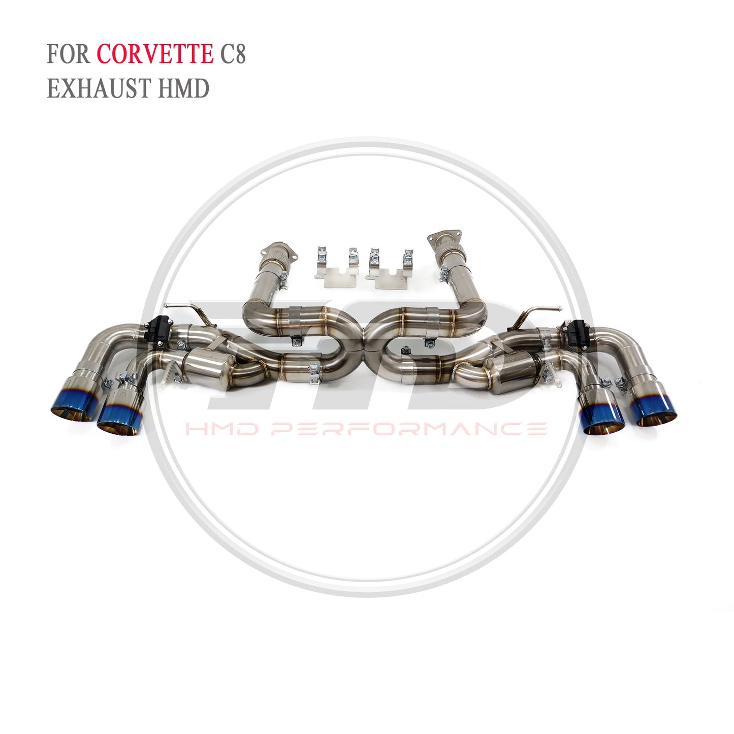 HMD brushed stainless steel High performance exhaust system Performance Chevrolet C8 Auto parts modified electronic valves