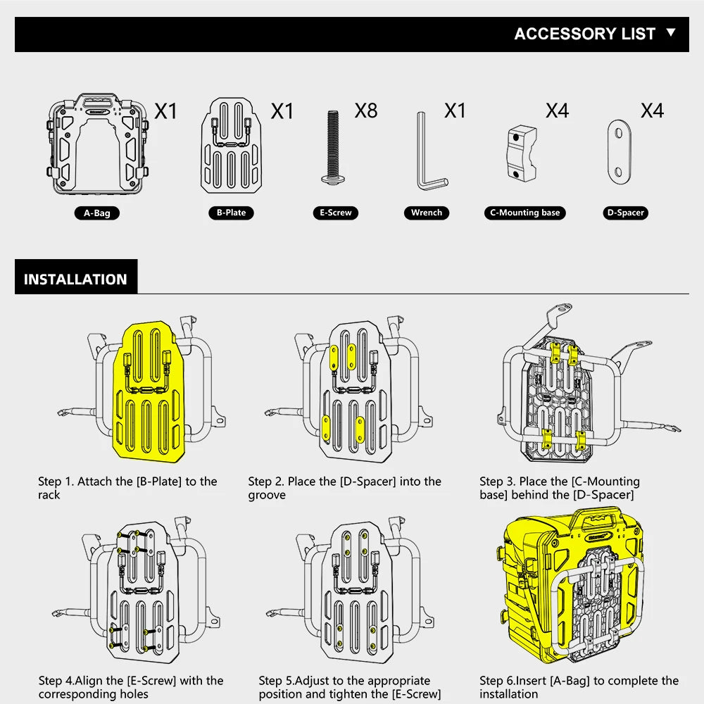 Rhinowalk Motorcycle Side Bag 35L Waterproof Quick Release Saddle Bag For BMW R1300GS R1250GS R1200GS S1000XR Motorbike Luggage