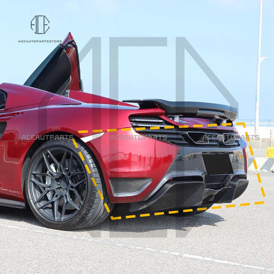 For Mclaren MP4-12C Rear Bumper Side Skirts Rear Lip And Rear diffuser Kit Body Kit Dry Carbon Fiber 2011-2014