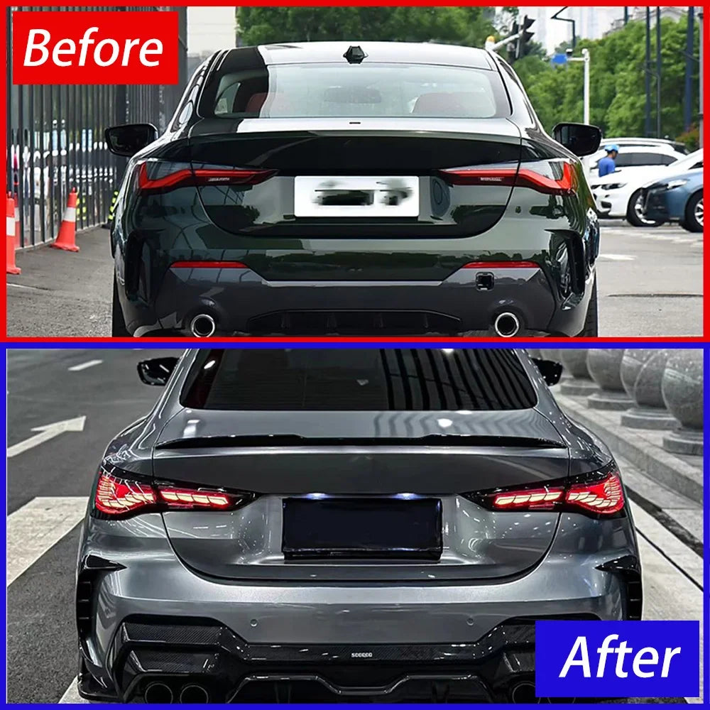Car Taillights for Bmw 4 Series 2020-2023 Led Auto Back Lamps Assembly Upgrade Dragon Scale Design Style Turn Signal Accessories