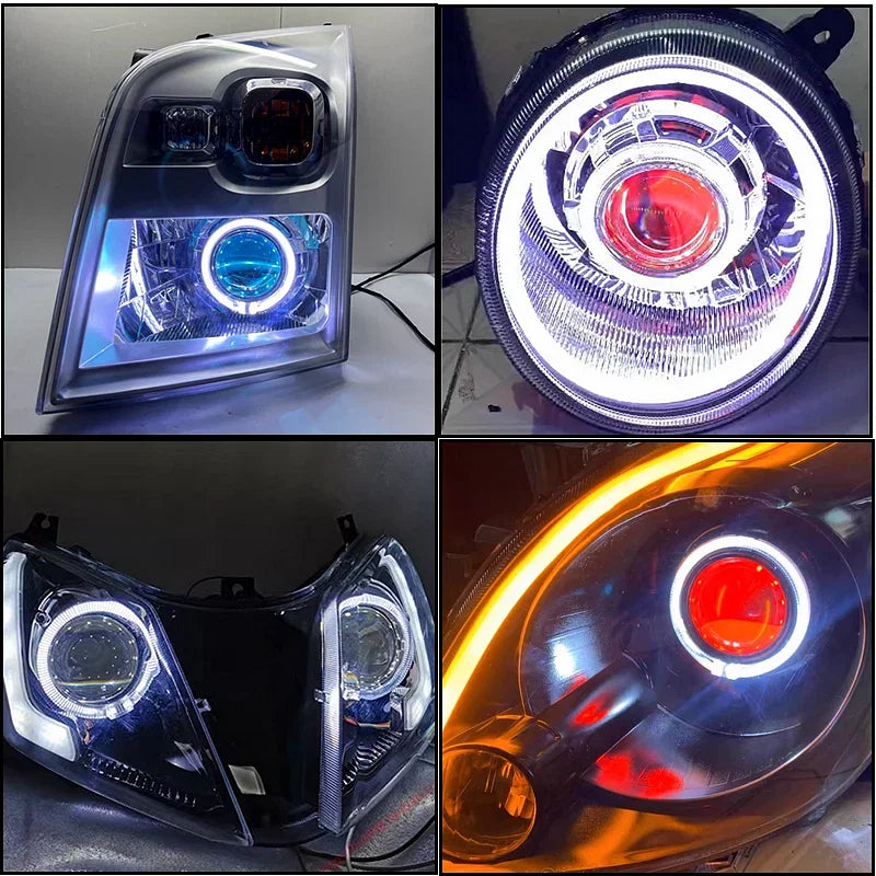 Color: Orange - SANVI 2.5INCHES 3INCHES BI XENON/LED Projector - Premium Car Lights from SANVI - Just $28.99! Shop now at Rapidvehicles