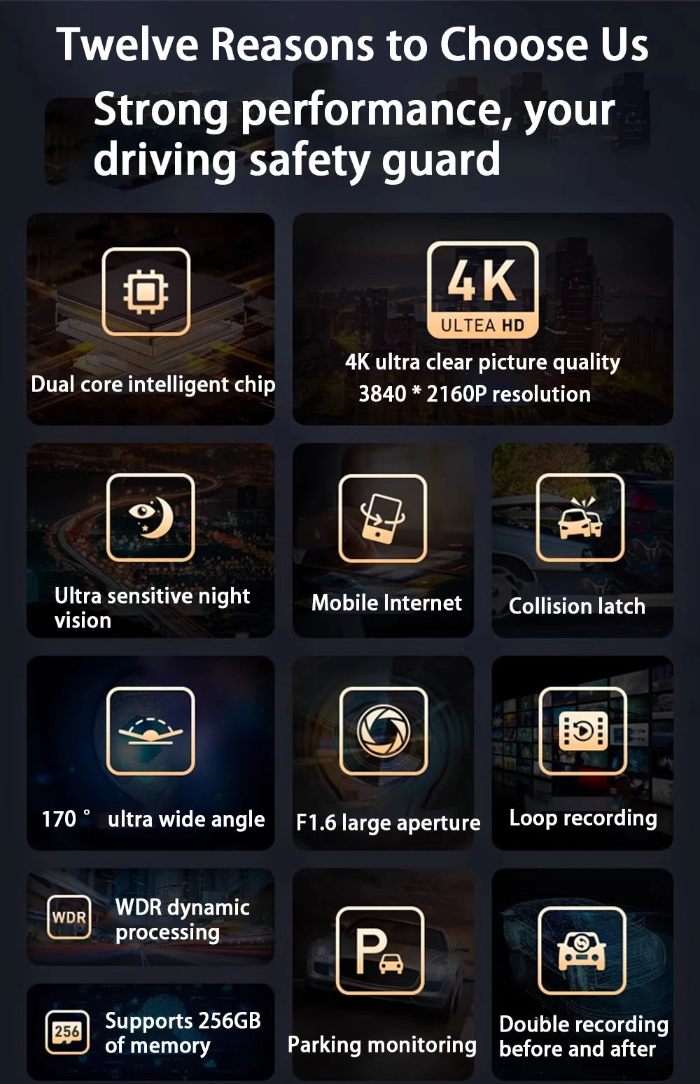 AutoBora 4K 2160P Plug and Play UHD Car Dash Cam DVR Camera Night Vision for Alfa Romeo Stelvio 949 Giulia 952 2016-2025