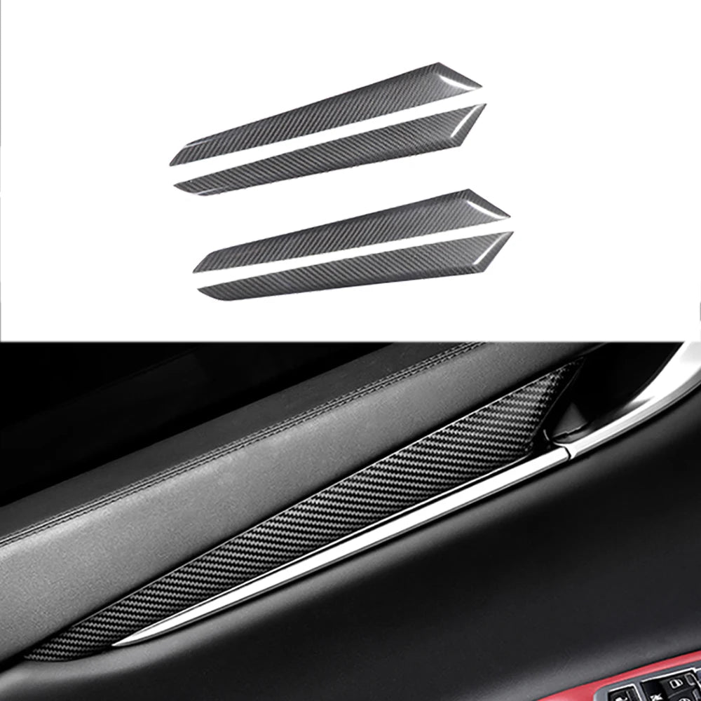 10pcs Interior Trims Dry Carbon Dash Cover Center Console Panel Door Trim For Maserati Quattroporte 2017up