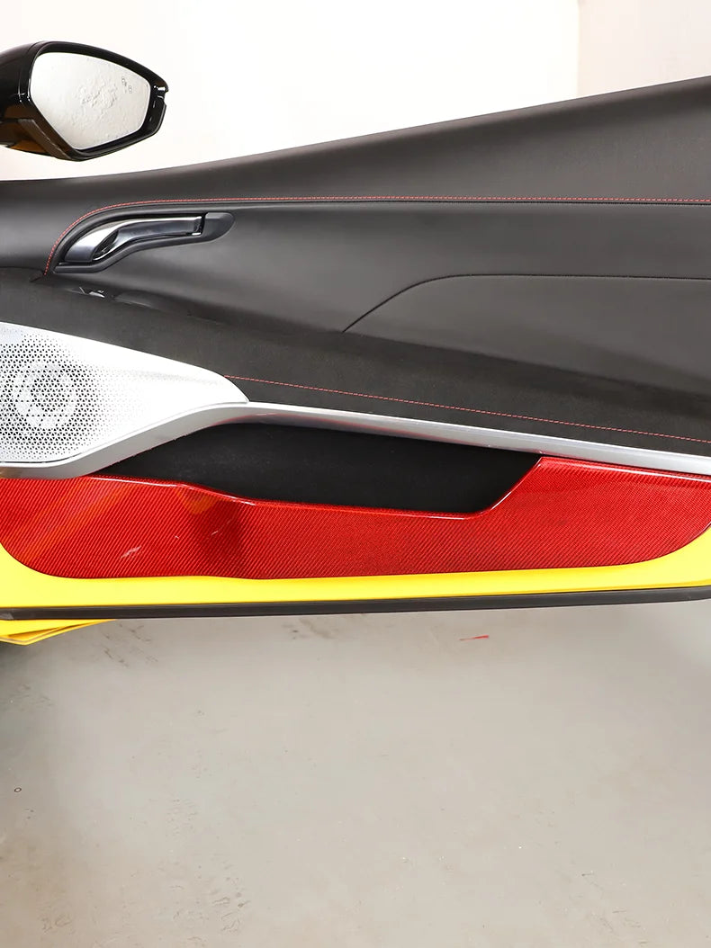 Real Carbon Fiber For Lotus Emira 2021-2023 Car Inner Door Anti Kick Panel Protector Cover Decorative Sticker Car Accessories