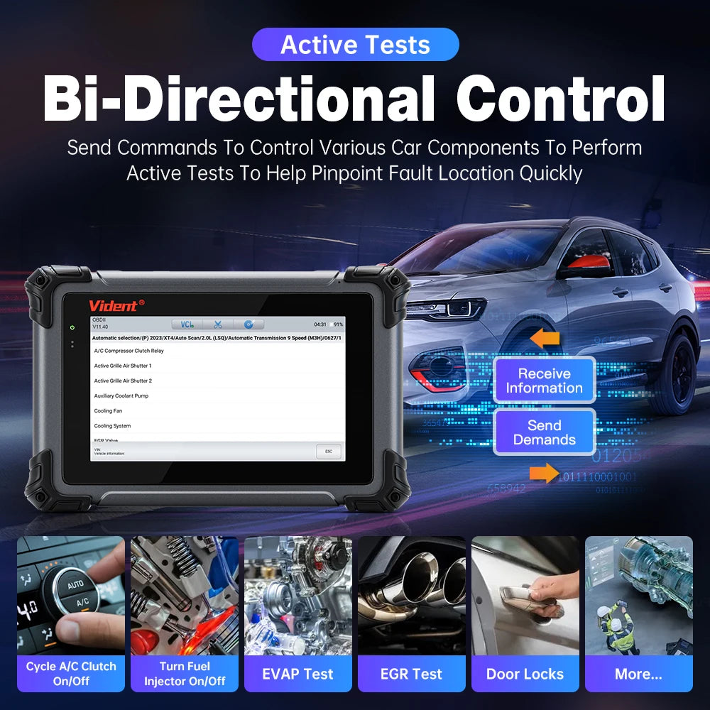 Vident iSmart800Pro Car Scanner All System Diagnosis 40 Reset Function OBDII Full Function Key Fob Programming Scanner Tool