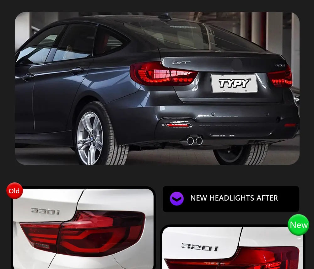 TYPY Car Tail Lights For BMW 3 Series GT F34 2013-2020 LED Car Tail Lamps Daytime Running Lights Dynamic Turn Signals