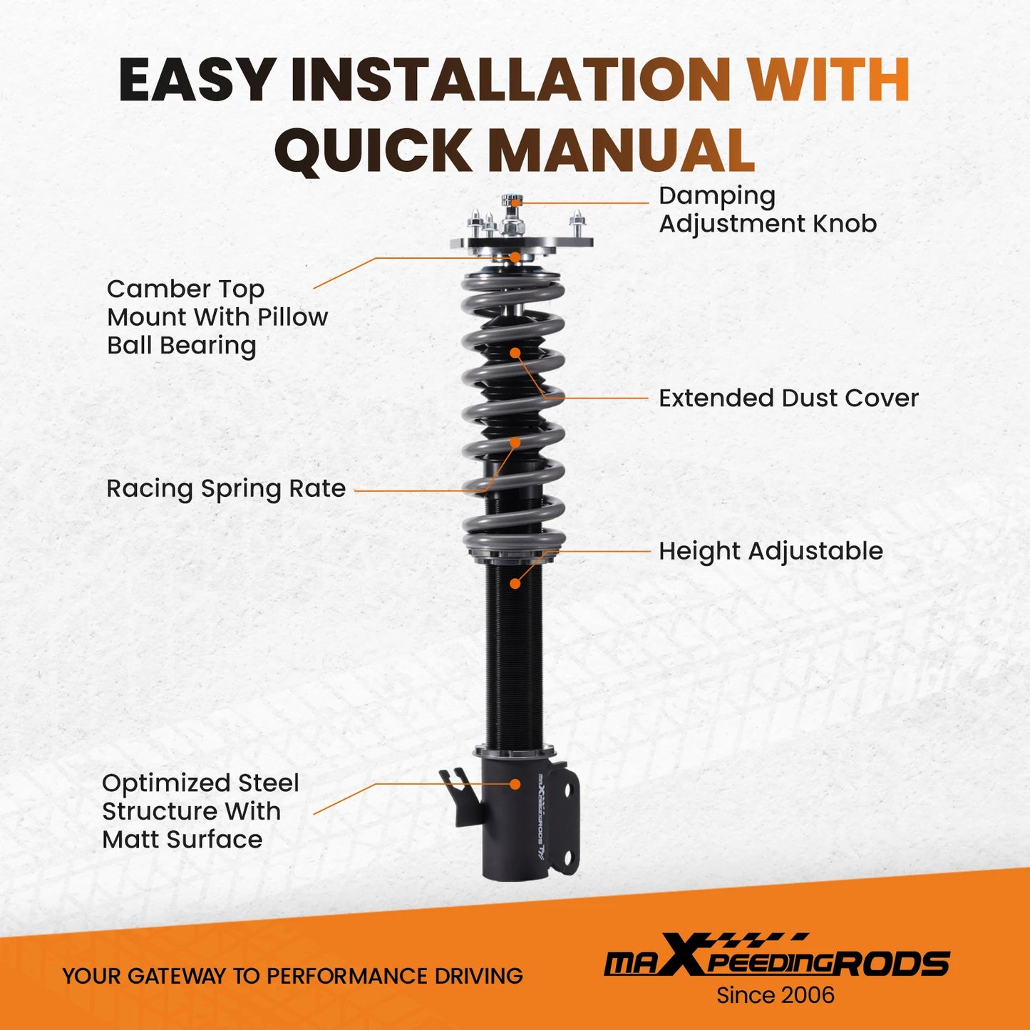 24 Level Damper Coilovers Struts for SUBARU Impreza WRX GD 02-07 Forester 03-08