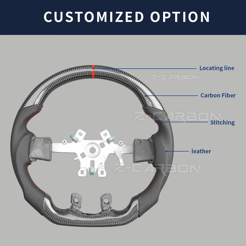 Carbon Fiber Steering Wheel For Dodge Ram 1500 2500 3500 2012‑2018 Perforated Leather Steering Wheel Replacement Accessories