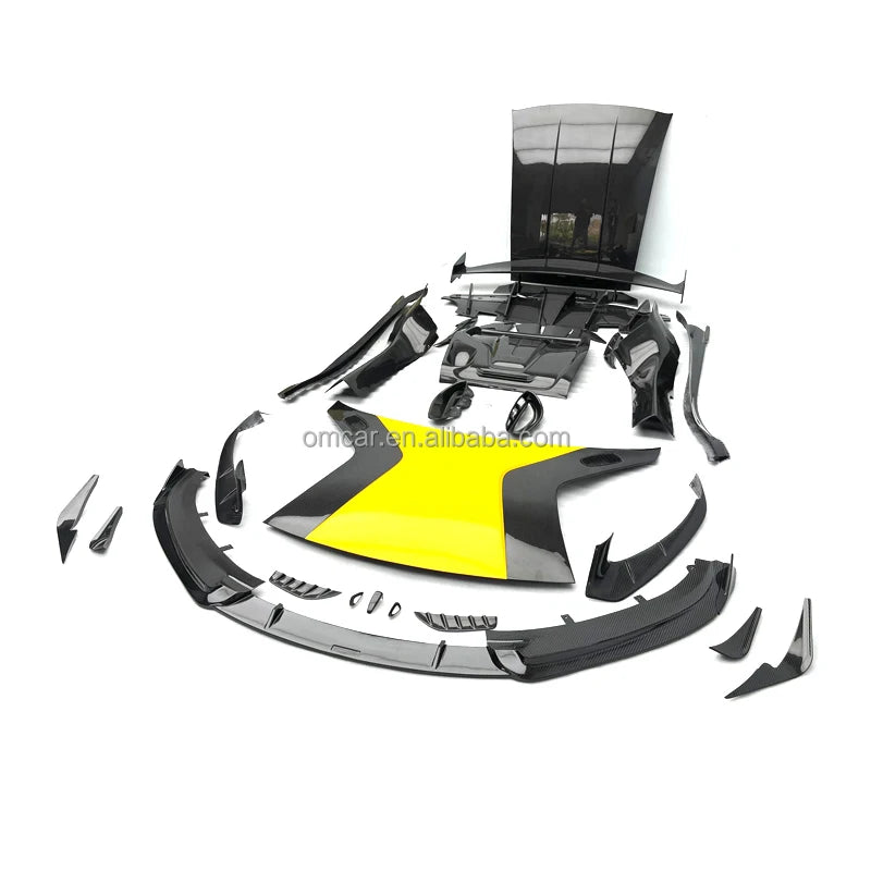 Dry Carbon Fiber Body Kit for Car Lotus Emira Front Canards Lip Side Skirts Vent Engine Hood Cover Rear Diffuser Spoiler