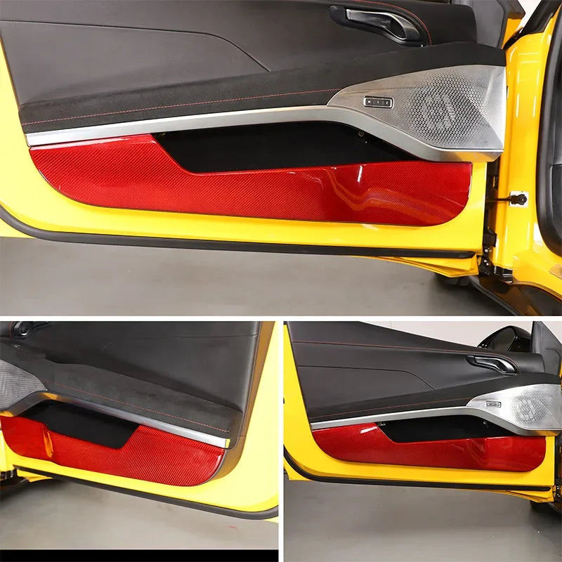 Real Carbon Fiber For Lotus Emira 2021-2023 Car Inner Door Anti Kick Panel Protector Cover Decorative Sticker Car Accessories
