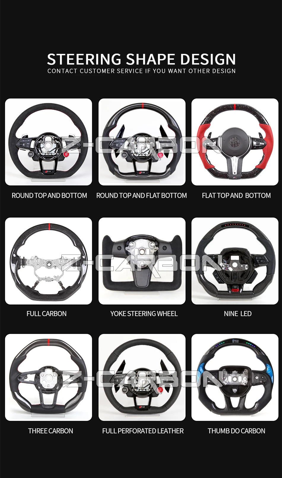 For Nissan 350Z Z33 2003-2008 LED Steering Wheel Carbon Fiber Perforated Leather Steering Wheel Flat Bottom Red Stitching