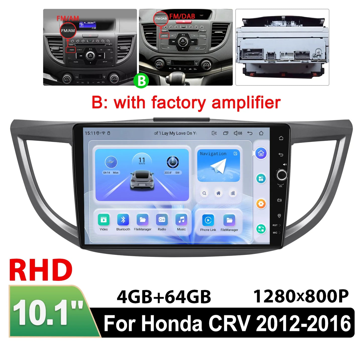 JOYING 10.1"Android 13.0 Car Stereo Radio Multimedia Playere Head Unit With Apple Carplay Android Auto For Honda CRV 2012-2016