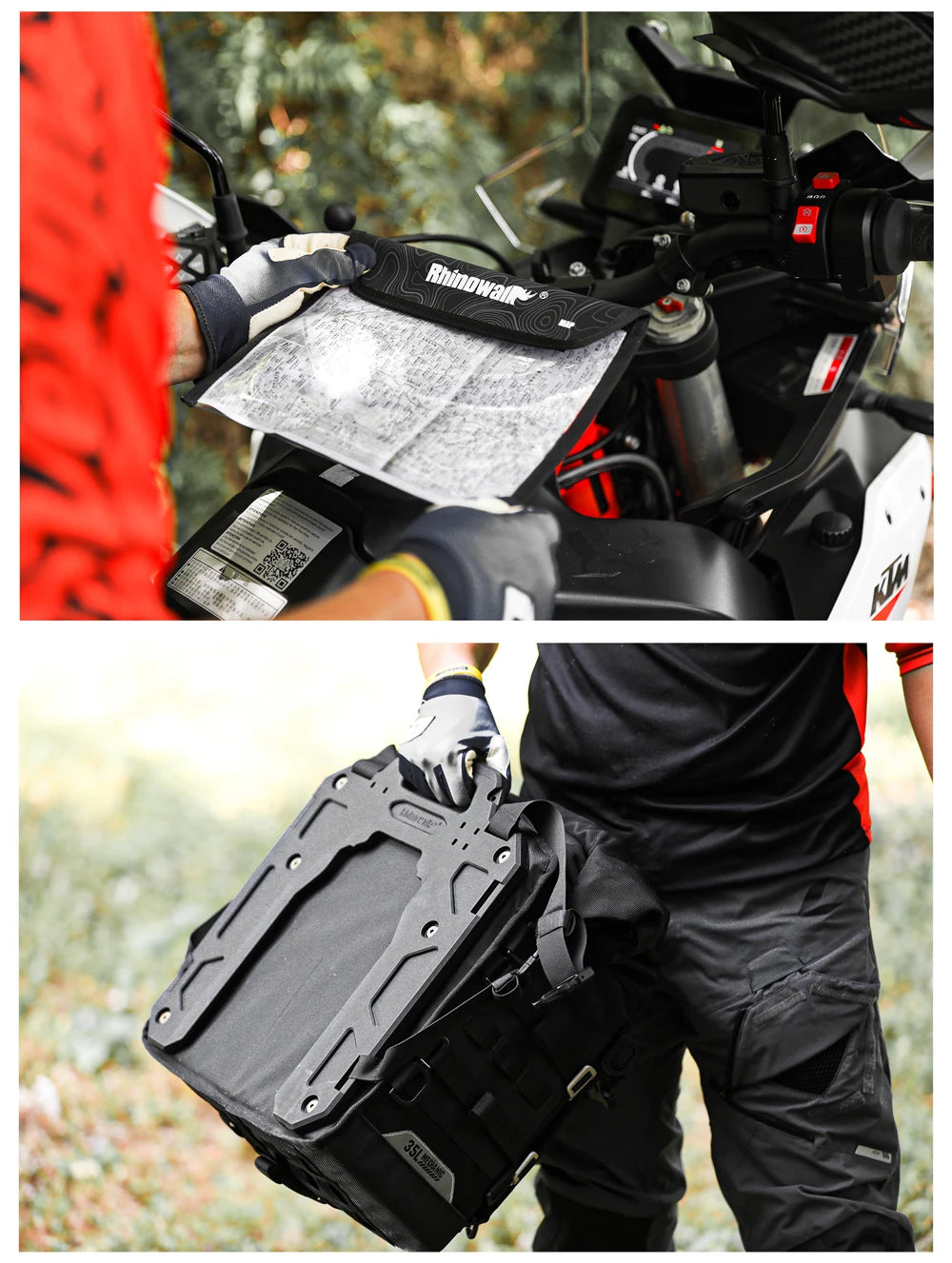 Rhinowalk Motorcycle Side Bag 35L Waterproof Quick Release Saddle Bag For BMW R1300GS R1250GS R1200GS S1000XR Motorbike Luggage